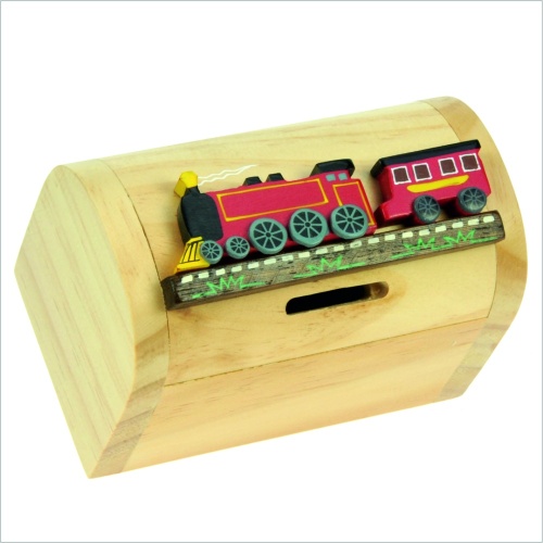 5215T-TRR: Red Train Money Box Treasure Chests (Pack Size 3) Price Breaks Available